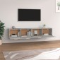 vidaXL Ντουλάπια Τοίχου 2 τεμ. Γκρι Σκυρ. 100x36,5x35 εκ. Επεξ. Ξύλο