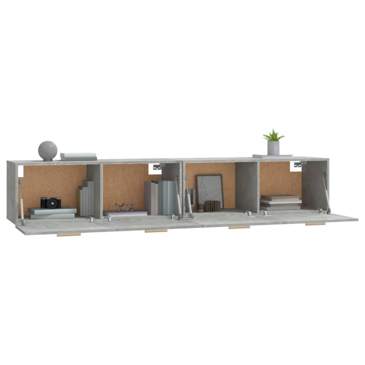 vidaXL Ντουλάπια Τοίχου 2 τεμ. Γκρι Σκυρ. 100x36,5x35 εκ. Επεξ. Ξύλο