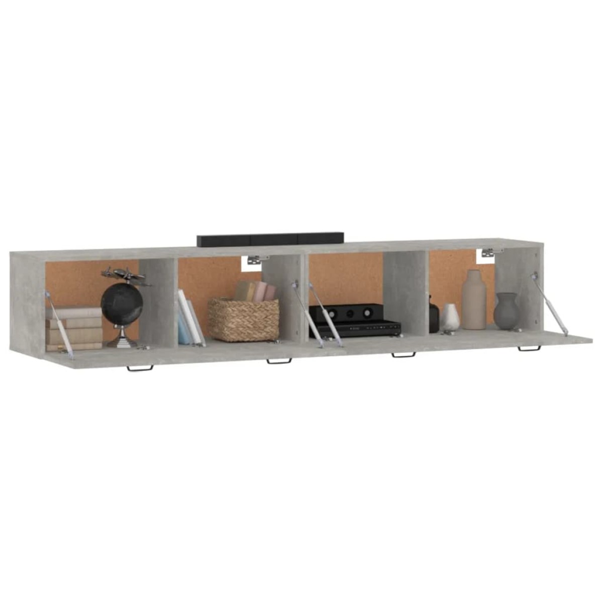 vidaXL Ντουλάπια Τοίχου 2 τεμ. Γκρι Σκυρ. 100x36,5x35 εκ. Επεξ. Ξύλο