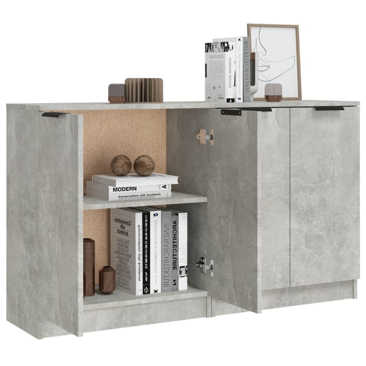 vidaXL Ντουλάπια 2 τεμ. Γκρι Σκυροδέματος 60x30x70 εκ. Επεξεργ. Ξύλο