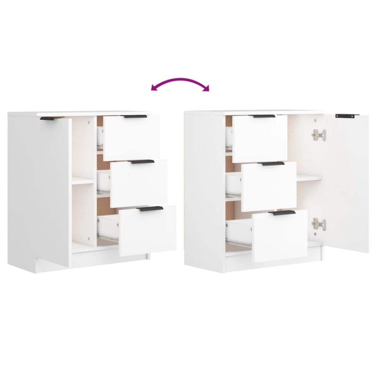 vidaXL Ντουλάπια 2 τεμ. άσπρο 60x30x70 εκ. Επεξεργασμένο Ξύλο
