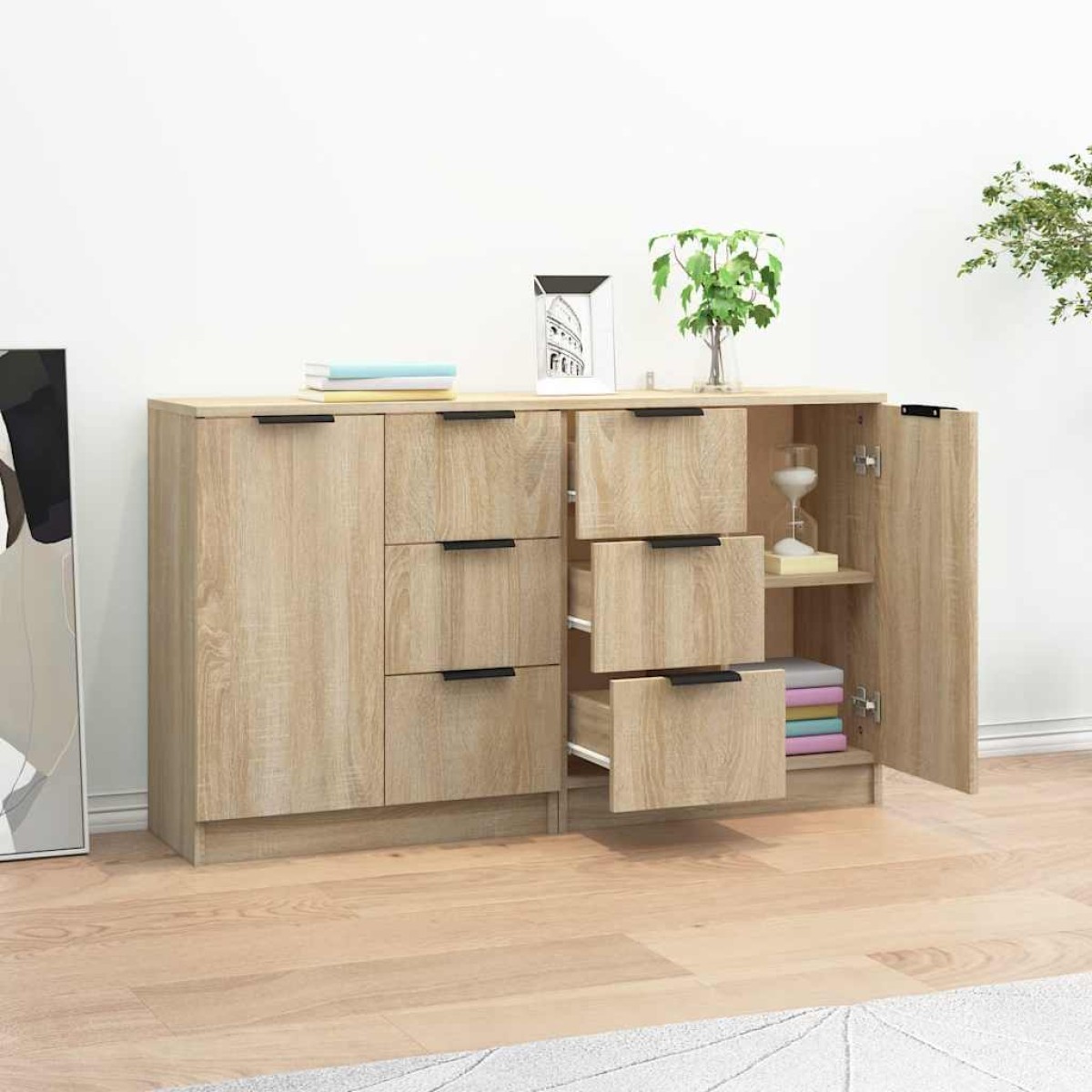 vidaXL Ντουλάπια 2 τεμ. Sonoma Δρυς 60x30x70 εκ. Επεξεργασμένο Ξύλο