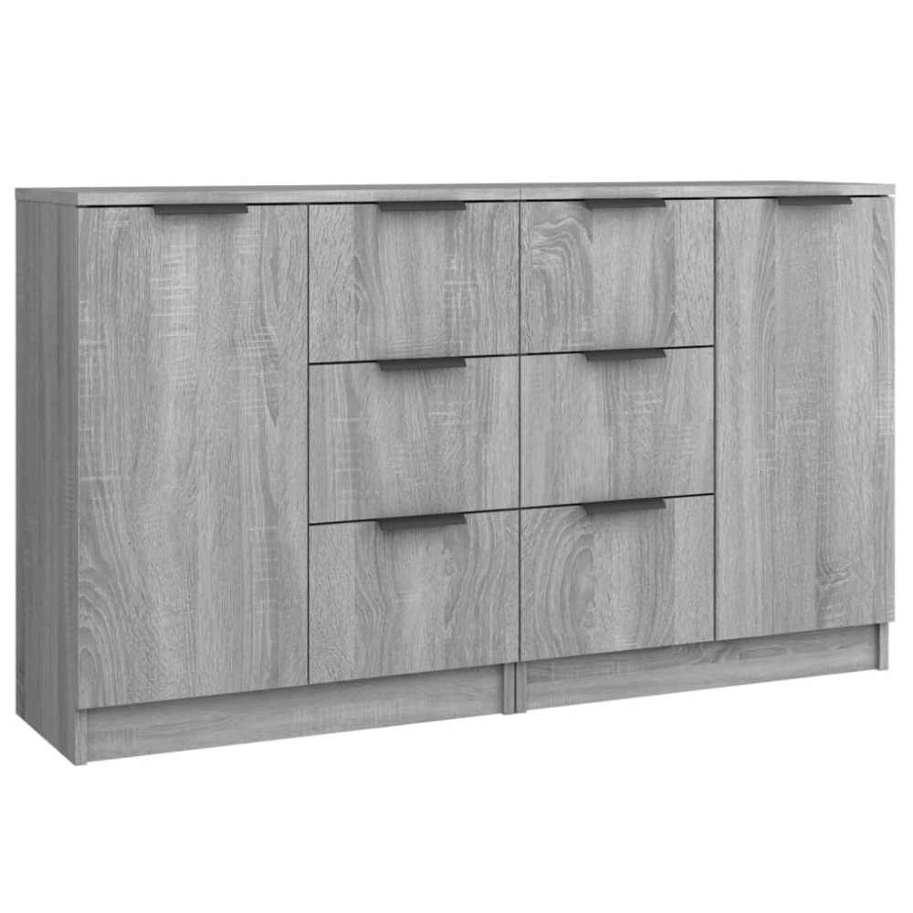 vidaXL Ντουλάπι 2 τεμ. Γκρι Sonoma 60x30x70 εκ. από Επεξεργασμένο Ξύλο