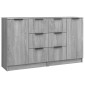 vidaXL Ντουλάπι 2 τεμ. Γκρι Sonoma 60x30x70 εκ. από Επεξεργασμένο Ξύλο