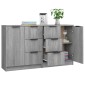 vidaXL Ντουλάπι 2 τεμ. Γκρι Sonoma 60x30x70 εκ. από Επεξεργασμένο Ξύλο