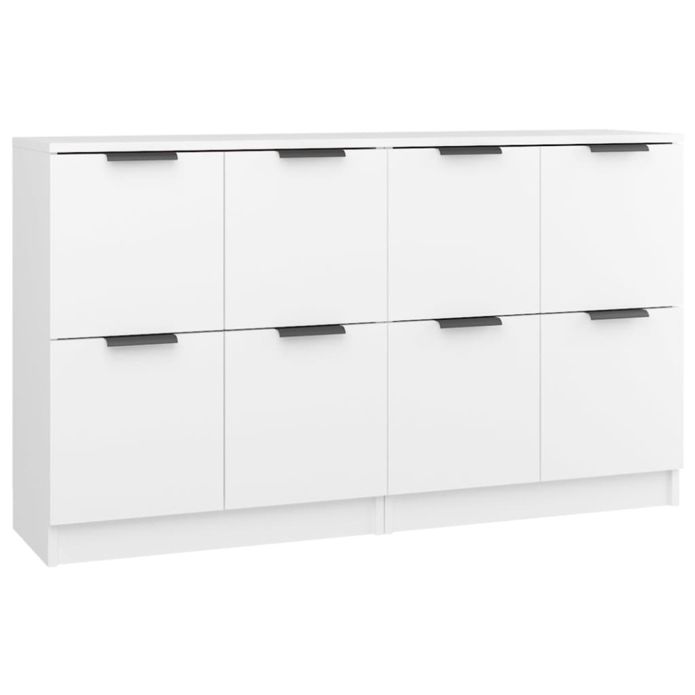 vidaXL Ντουλάπια 2 τεμ. άσπρο 60x30x70 εκ. Επεξεργασμένο Ξύλο