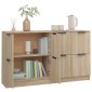 vidaXL Ντουλάπια 2 τεμ. Sonoma Δρυς 60x30x70 εκ. Επεξεργασμένο Ξύλο