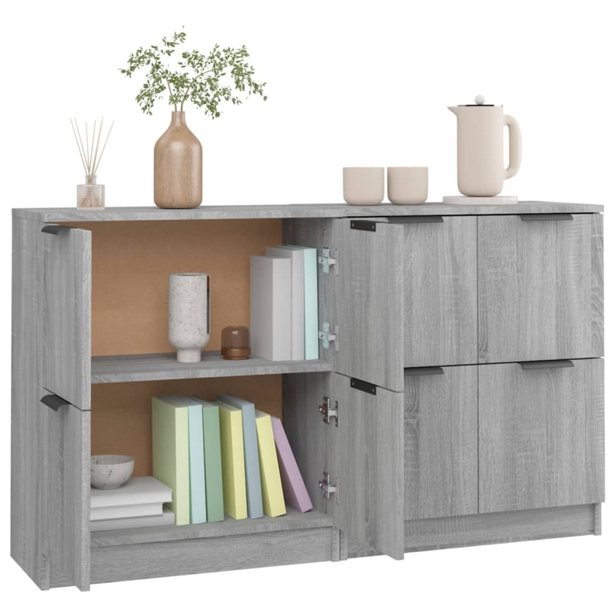 vidaXL Ντουλάπι 2 τεμ. Γκρι Sonoma 60x30x70 εκ. από Επεξεργασμένο Ξύλο