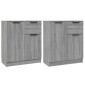 vidaXL Ντουλάπι 2 τεμ. Γκρι Sonoma 60x30x70 εκ. από Επεξεργασμένο Ξύλο
