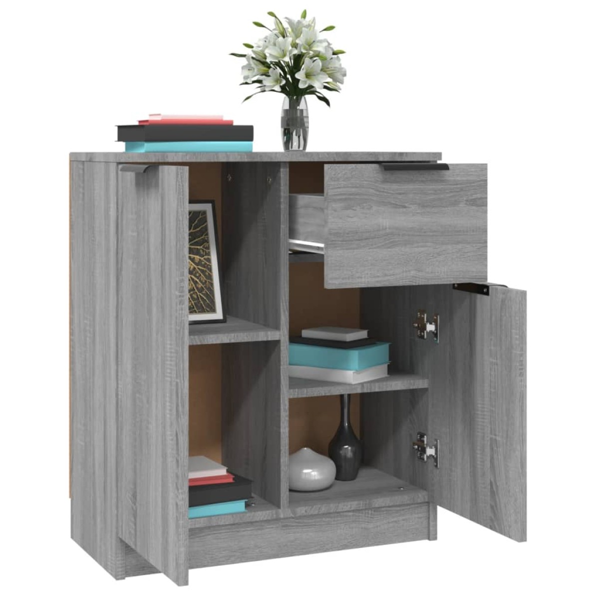 vidaXL Ντουλάπι 2 τεμ. Γκρι Sonoma 60x30x70 εκ. από Επεξεργασμένο Ξύλο