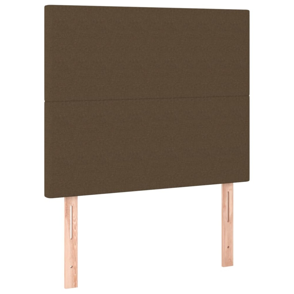 vidaXL Κεφαλάρι Κρεβατιού Σκούρο Καφέ 90x5x118/128 εκ. Ύφασμα