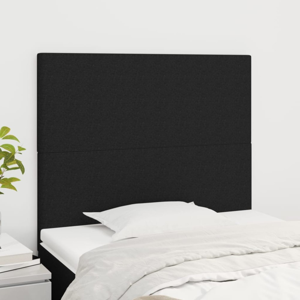 vidaXL Κεφαλάρι Κρεβατιού Μαύρο 100x5x118/128 εκ. Ύφασμα