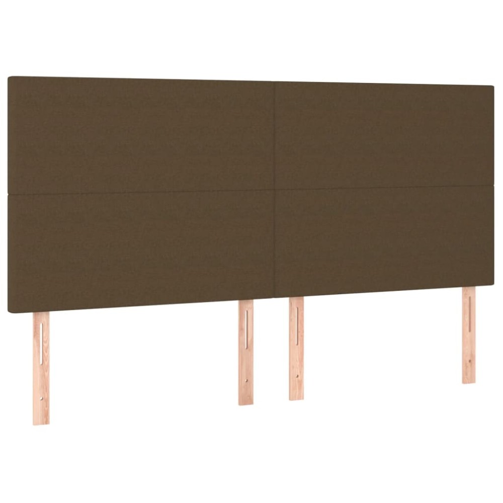 vidaXL Κεφαλάρι Κρεβατιού Σκούρο Καφέ 160x5x118/128 εκ. Ύφασμα