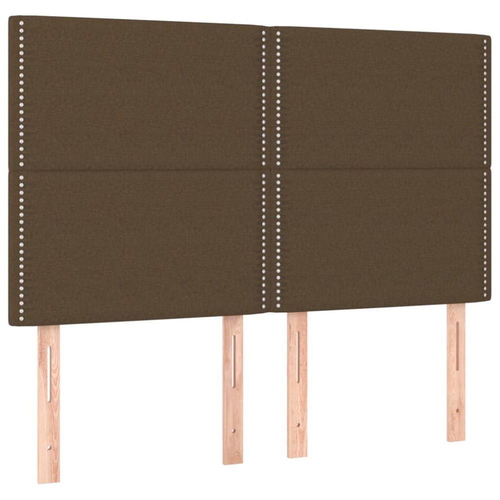 vidaXL Κεφαλάρι Κρεβατιού Σκούρο Καφέ 144x5x118/128 εκ. Ύφασμα