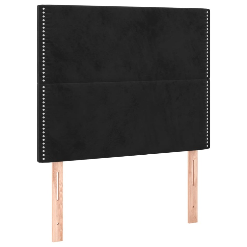 vidaXL Κεφαλάρι Μαύρο Βελούδινο 100x5x118/128 εκ.