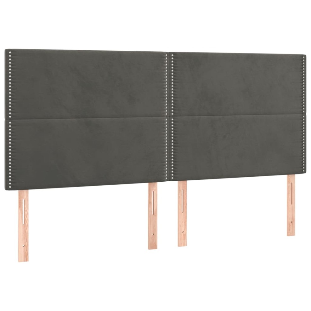 vidaXL Κεφαλάρι Σκούρο Γκρι Βελούδινο 180x5x118/128 εκ.