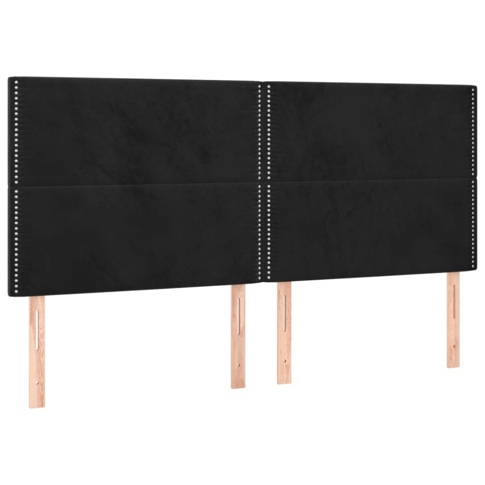 vidaXL Κεφαλάρι Μαύρο Βελούδινο 180x5x118/128 εκ.
