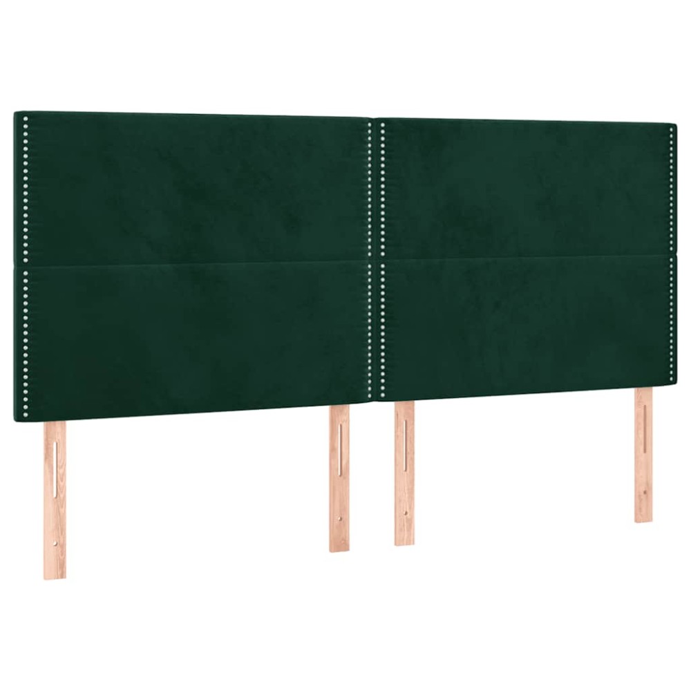 vidaXL Κεφαλάρι Σκούρο Πράσινο Βελούδινο 180x5x118/128 εκ.