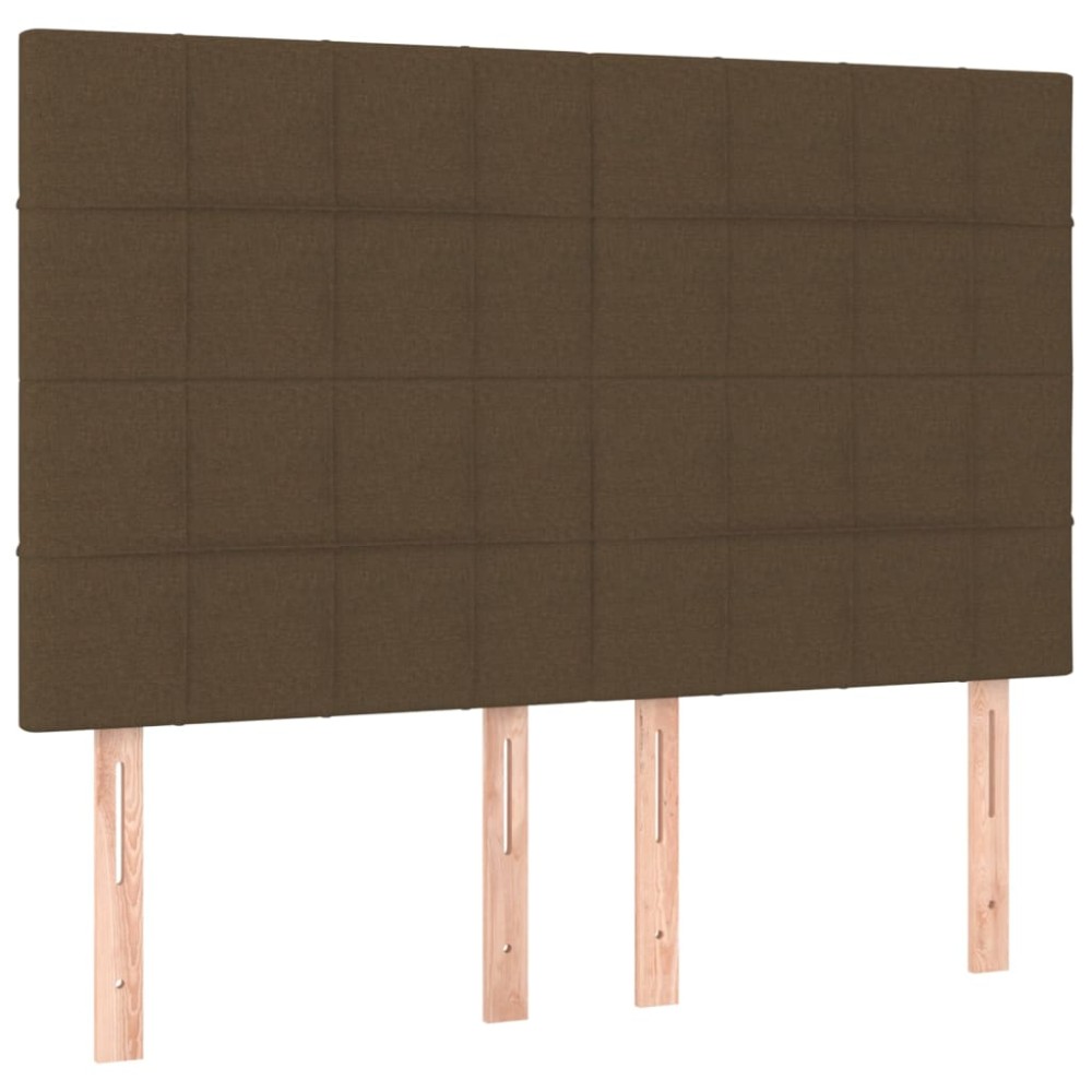 vidaXL Κεφαλάρι Κρεβατιού Σκούρο Καφέ 144x5x118/128 εκ. Ύφασμα