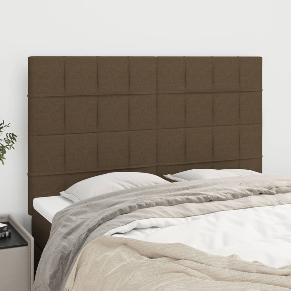 vidaXL Κεφαλάρι Κρεβατιού Σκούρο Καφέ 144x5x118/128 εκ. Ύφασμα