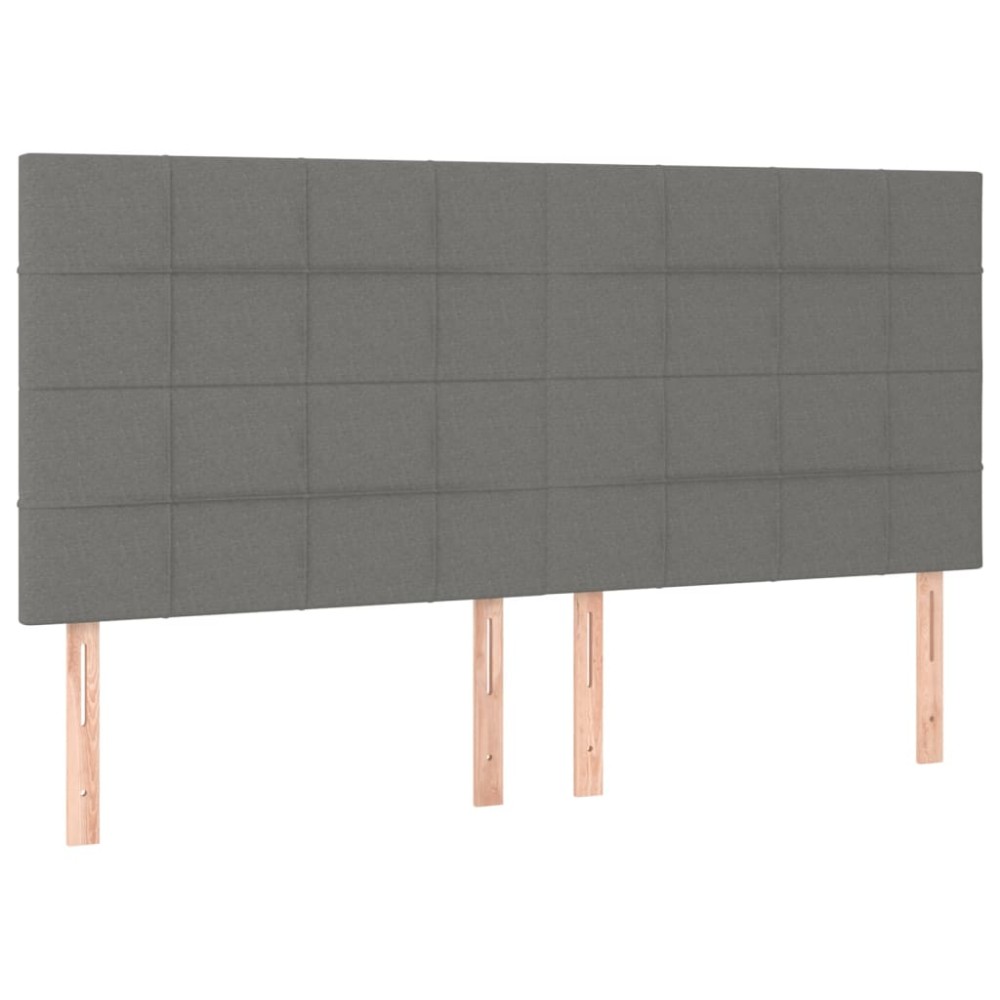 vidaXL Κεφαλάρι Κρεβατιού Σκούρο Γκρι 180x5x118/128 εκ. Ύφασμα