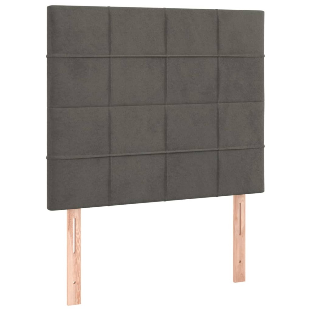 vidaXL Κεφαλάρι Σκούρο Γκρι Βελούδινο 100x5x118/128 εκ.