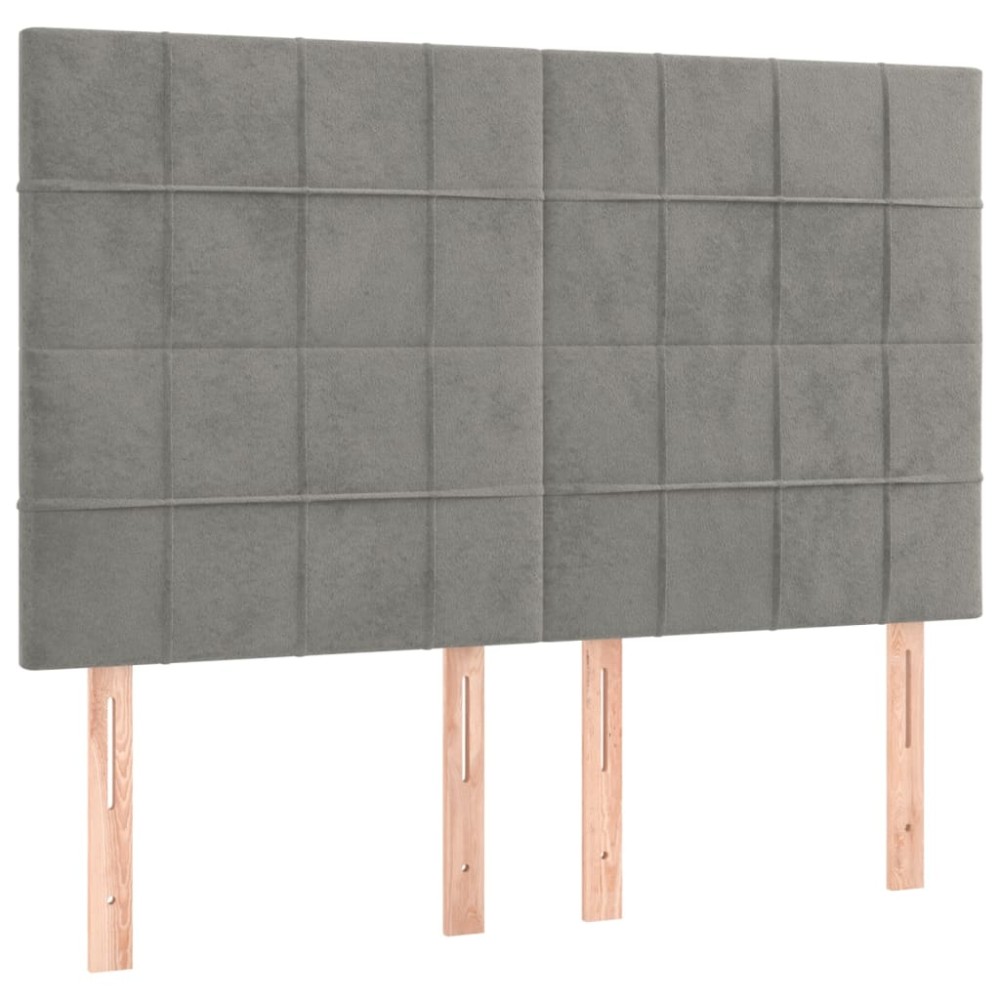 vidaXL Κεφαλάρι Ανοιχτό Γκρι Βελούδο 144x5x118/128 εκ.