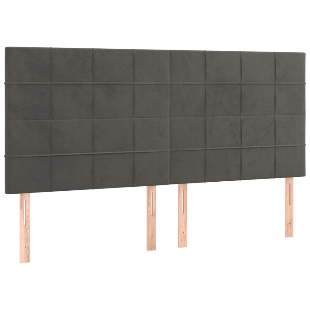 vidaXL Κεφαλάρι Σκούρο Γκρι Βελούδινο 160x5x118/128 εκ.