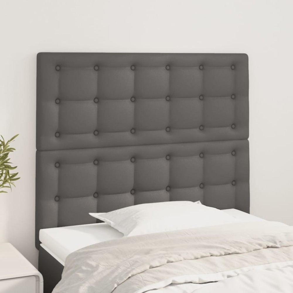 vidaXL Κεφαλάρι Γκρι 90x5x118/128 εκ. από Συνθετικό Δέρμα