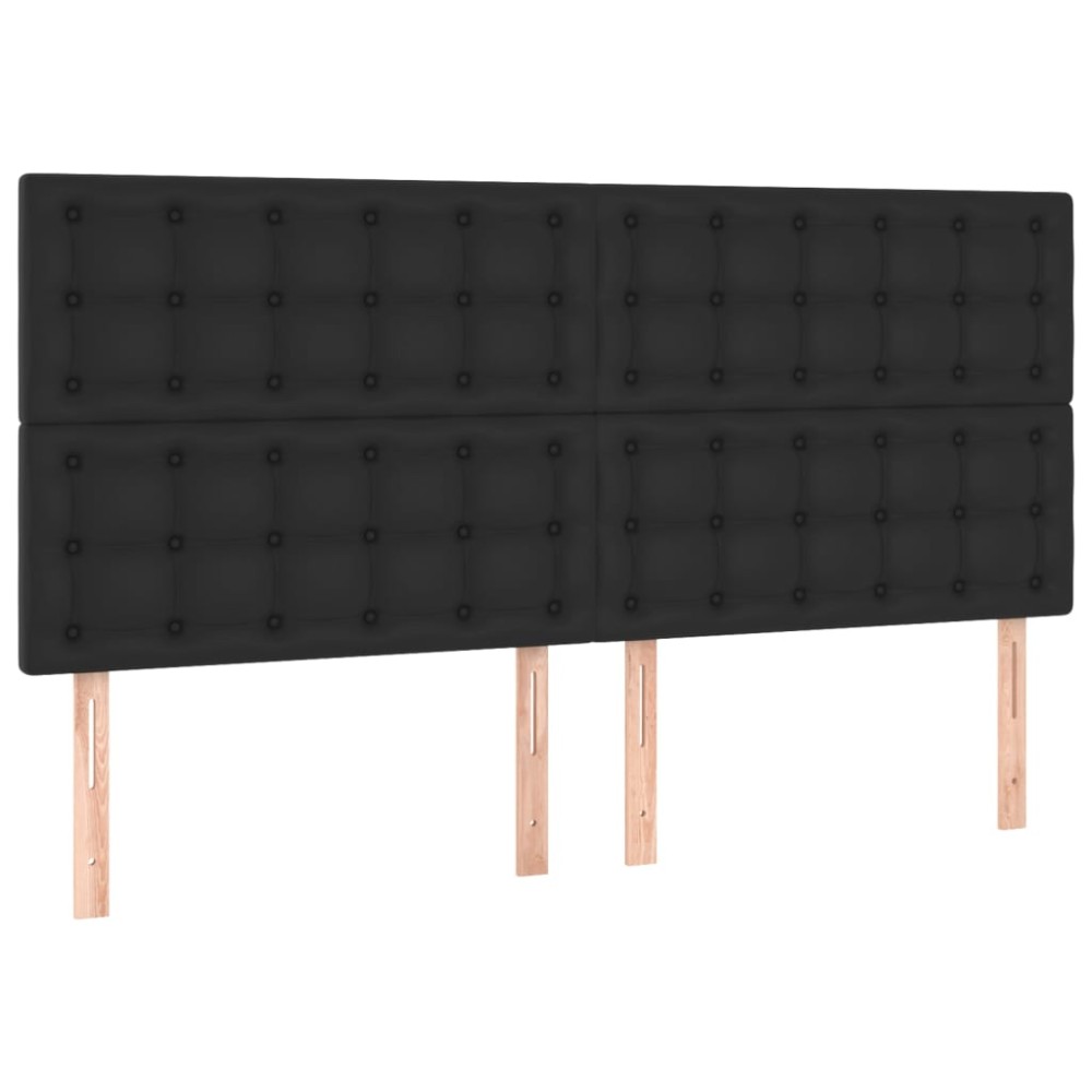 vidaXL Κεφαλάρι Μαύρο 180x5x118/128 εκ. από Συνθετικό Δέρμα
