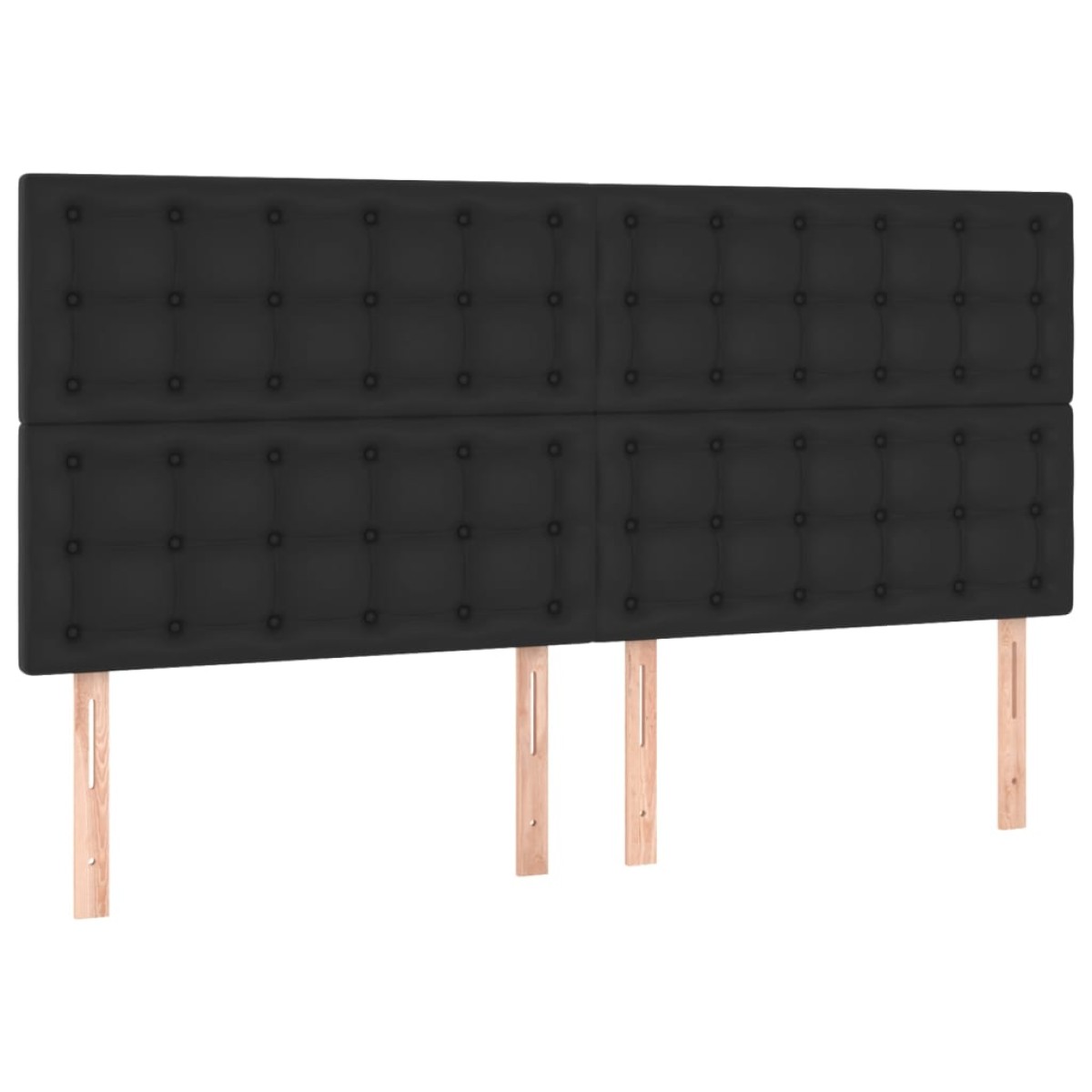 vidaXL Κεφαλάρια Κρεβατιού 4 τεμ. Μαύρο 90x5x78/88 εκ. Συνθετικό Δέρμα