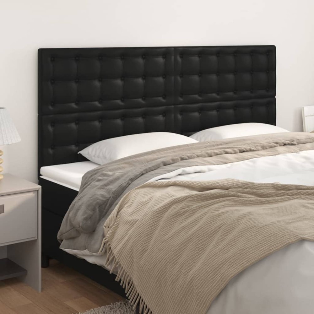vidaXL Κεφαλάρι Μαύρο 180x5x118/128 εκ. από Συνθετικό Δέρμα