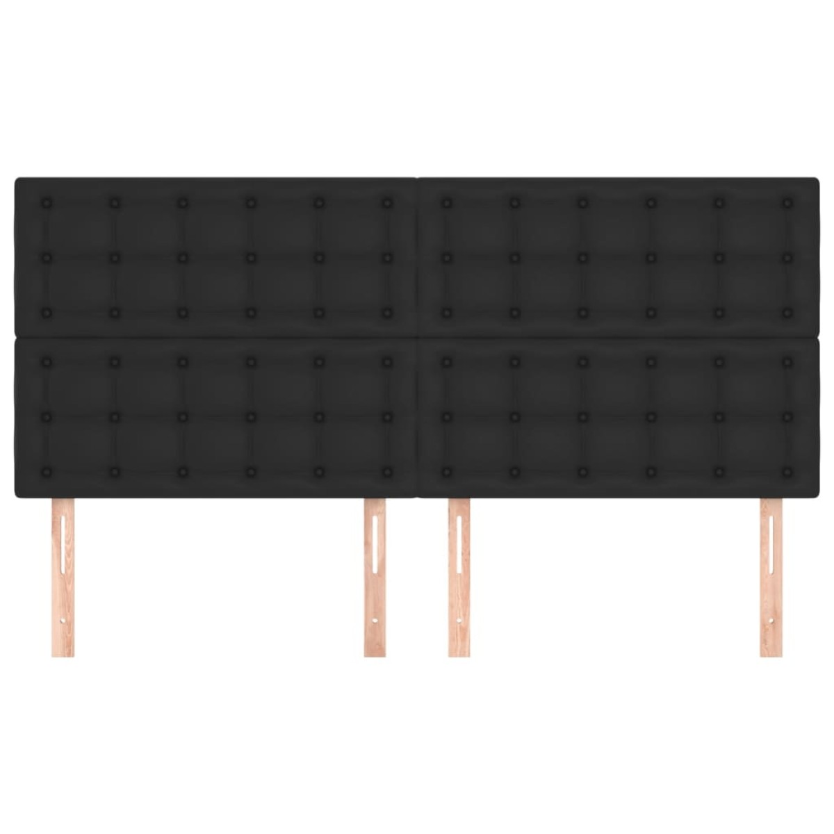 vidaXL Κεφαλάρια Κρεβατιού 4 τεμ. Μαύρο 90x5x78/88 εκ. Συνθετικό Δέρμα