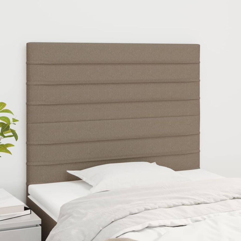 vidaXL Κεφαλάρι Κρεβατιού Μπεζ 90x5x118/128 εκ. Ύφασμα