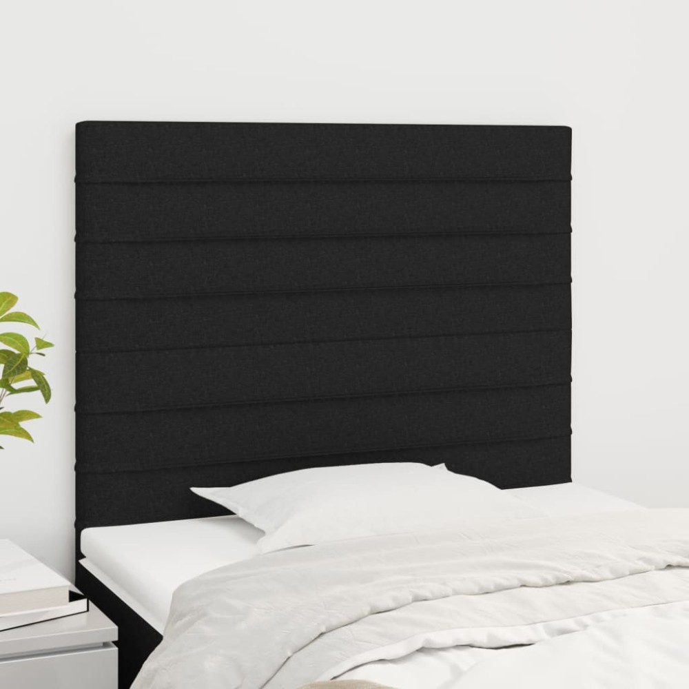 vidaXL Κεφαλάρι Κρεβατιού Μαύρο 100x5x118/128 εκ. Ύφασμα