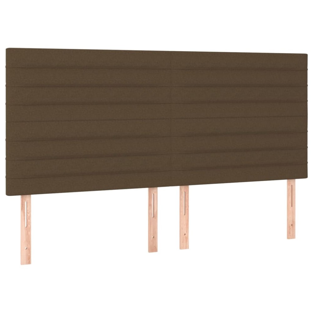 vidaXL Κεφαλάρι Κρεβατιού Σκούρο Καφέ 160x5x118/128 εκ. Ύφασμα