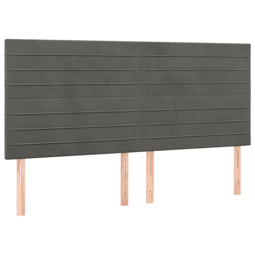 vidaXL Κεφαλάρι Σκούρο Γκρι Βελούδινο 160x5x118/128 εκ.