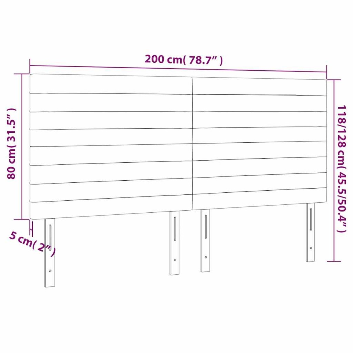 vidaXL Κεφαλάρια Κρεβατιού 4 τεμ.Σκούρο Μπλε 100x5x78/88 εκ. Βελούδινο