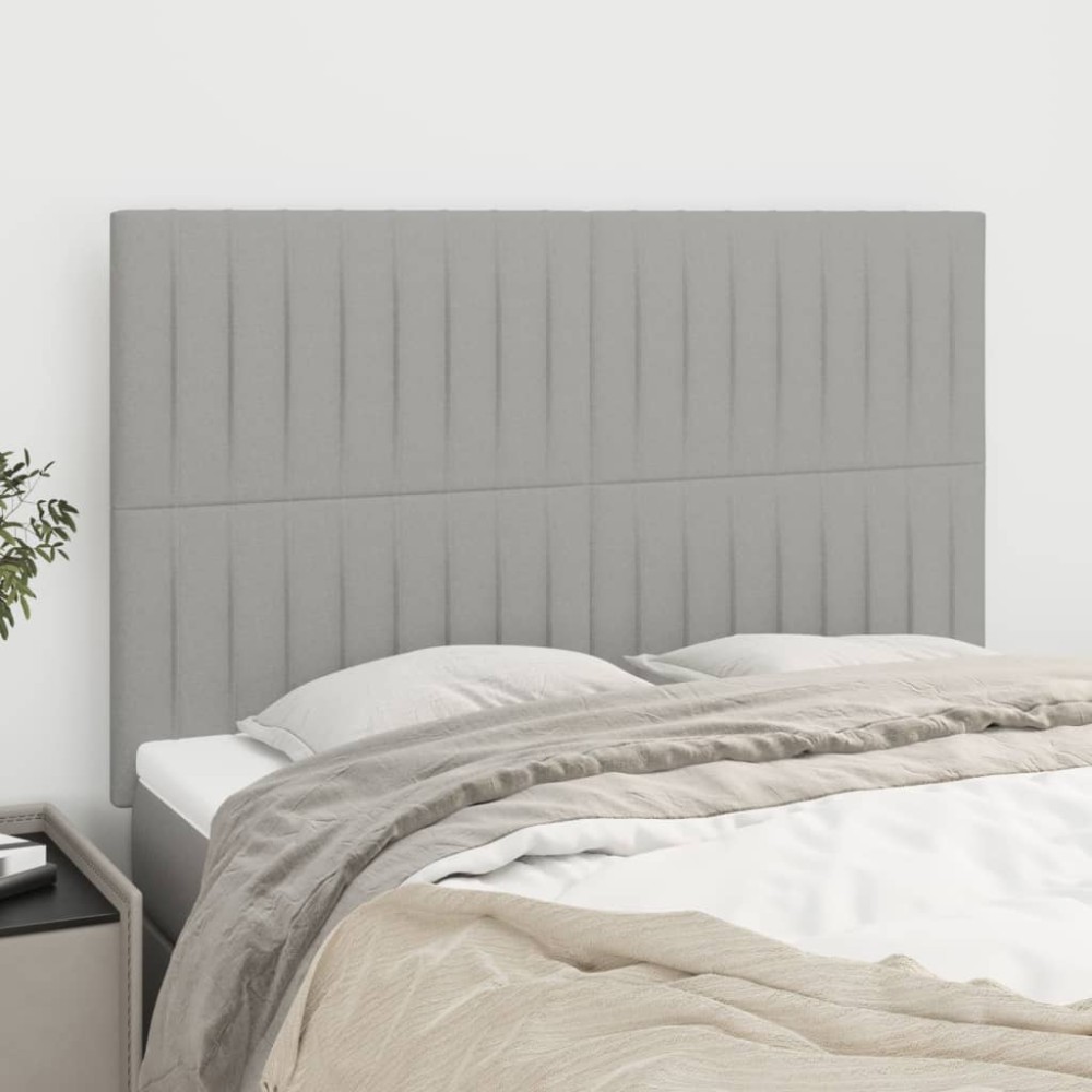 vidaXL Κεφαλάρι Ανοιχτό Γκρι 144x5x118/128 εκ. Ύφασμα