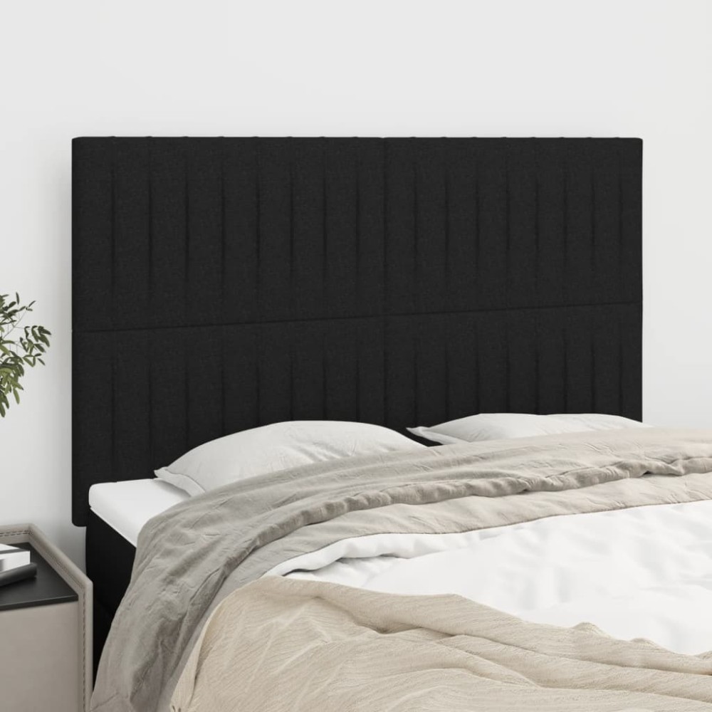 vidaXL Κεφαλάρι Μαύρο 144x5x118/128 εκ. Ύφασμα