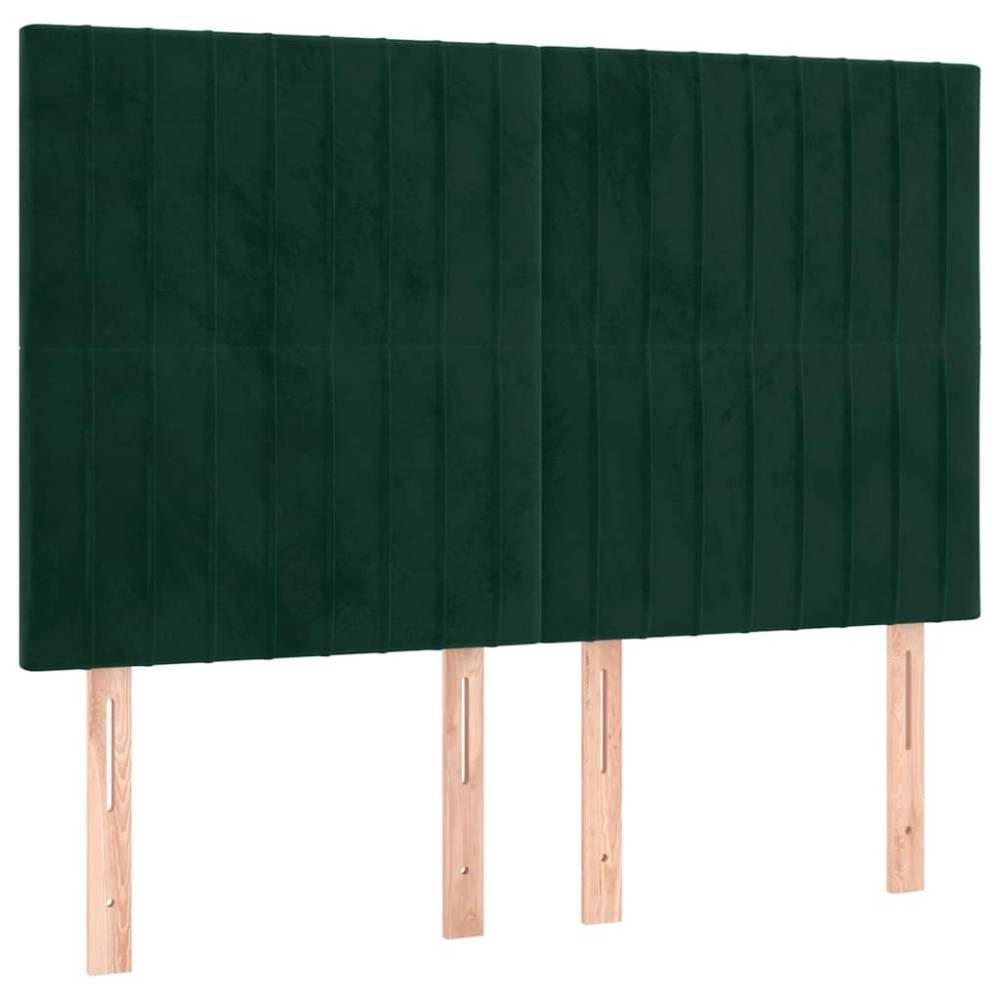 vidaXL Κεφαλάρι Σκούρο Πράσινο Βελούδινο 144x5x118/128 εκ.