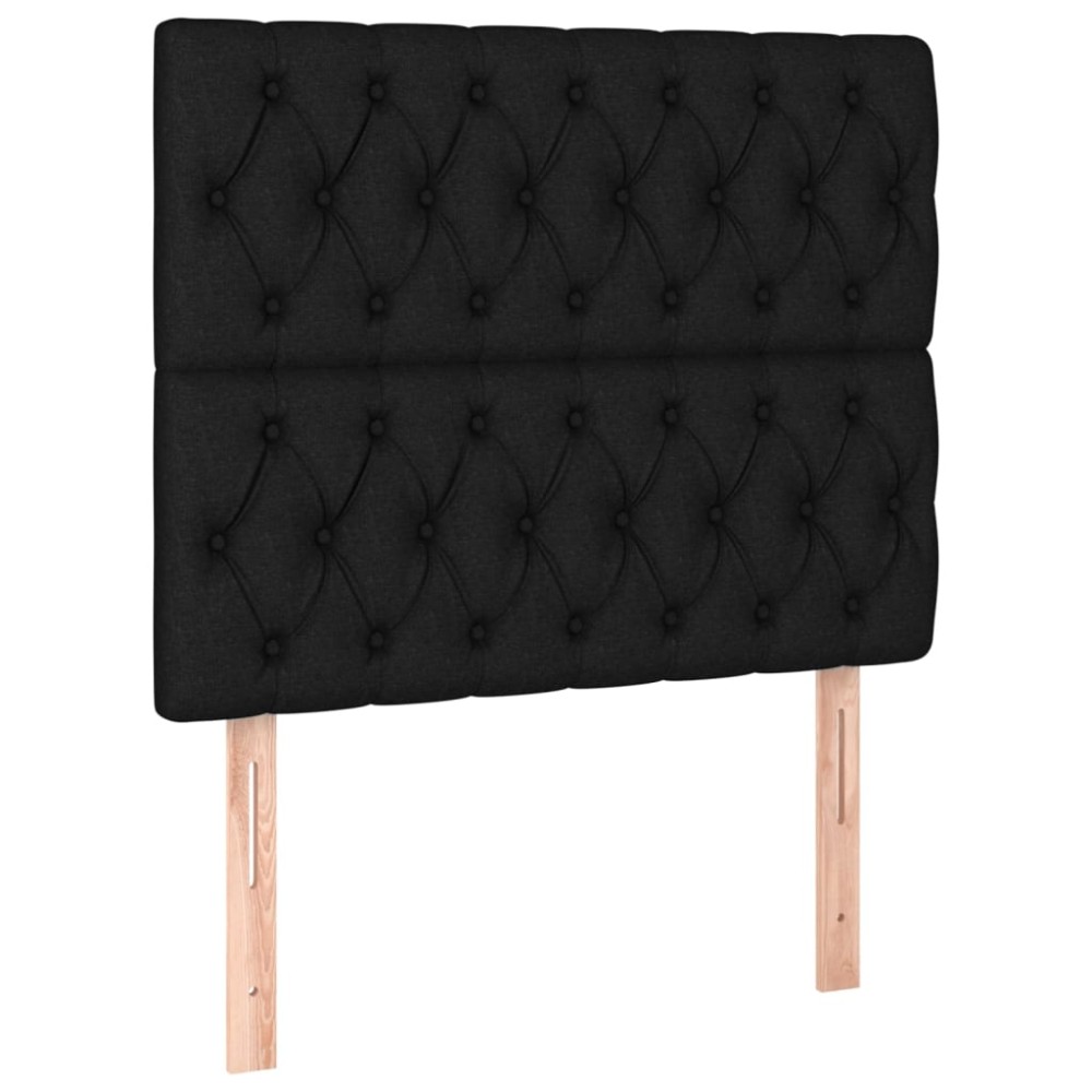 vidaXL Κεφαλάρι Μαύρο 90x7x118/128 εκ. Ύφασμα