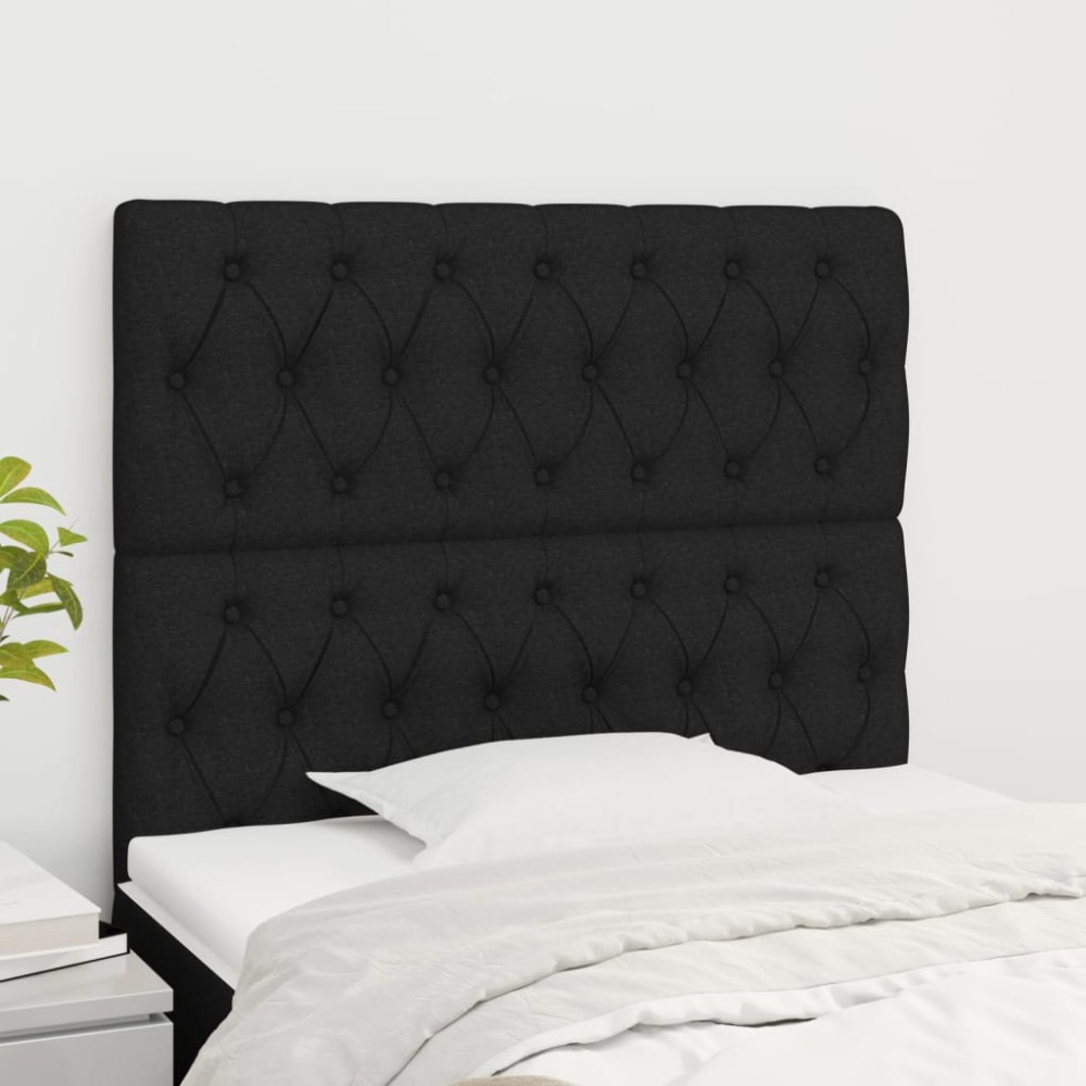 vidaXL Κεφαλάρι Μαύρο 90x7x118/128 εκ. Ύφασμα