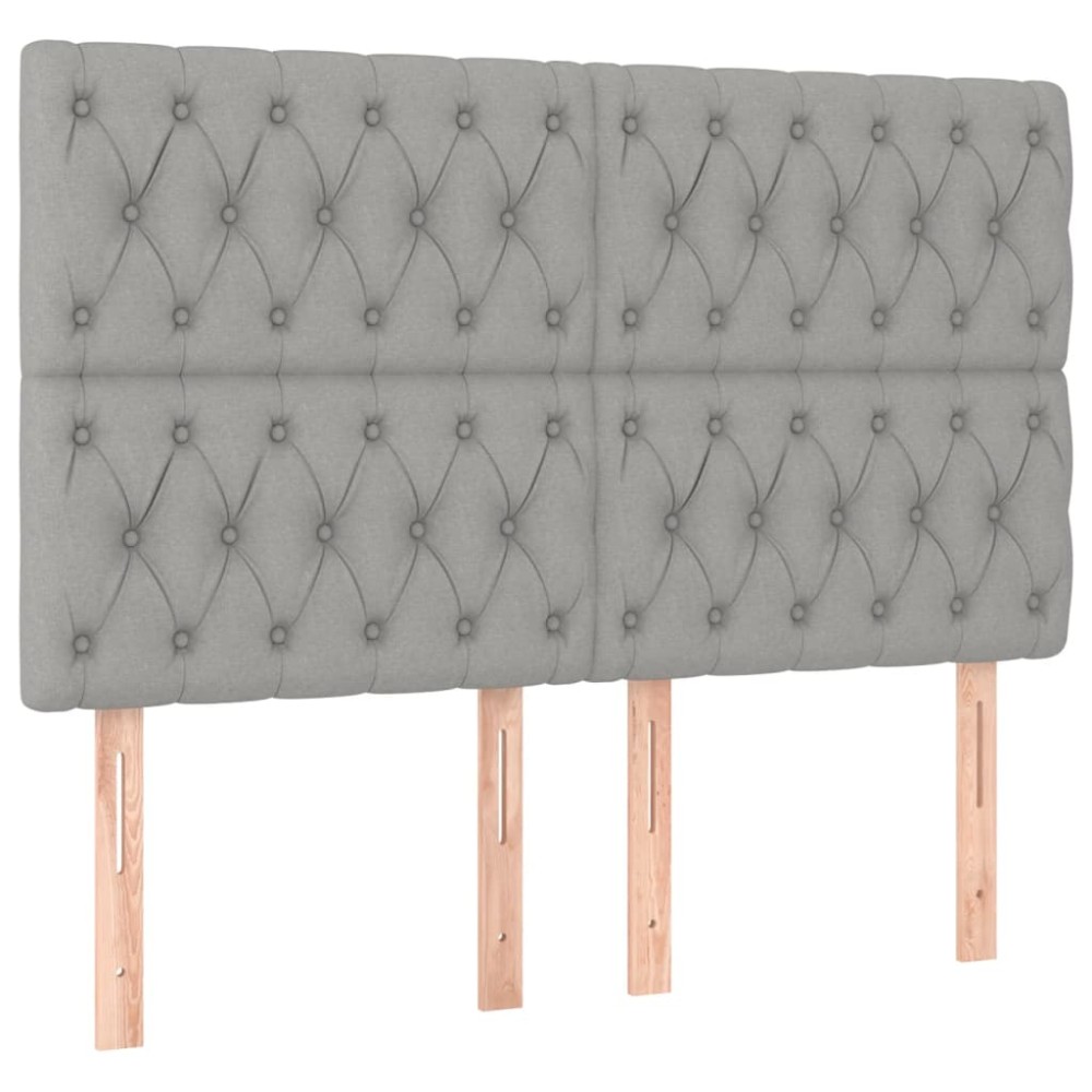 vidaXL Κεφαλάρι Ανοιχτό Γκρι 160x7x118/128 εκ. Ύφασμα