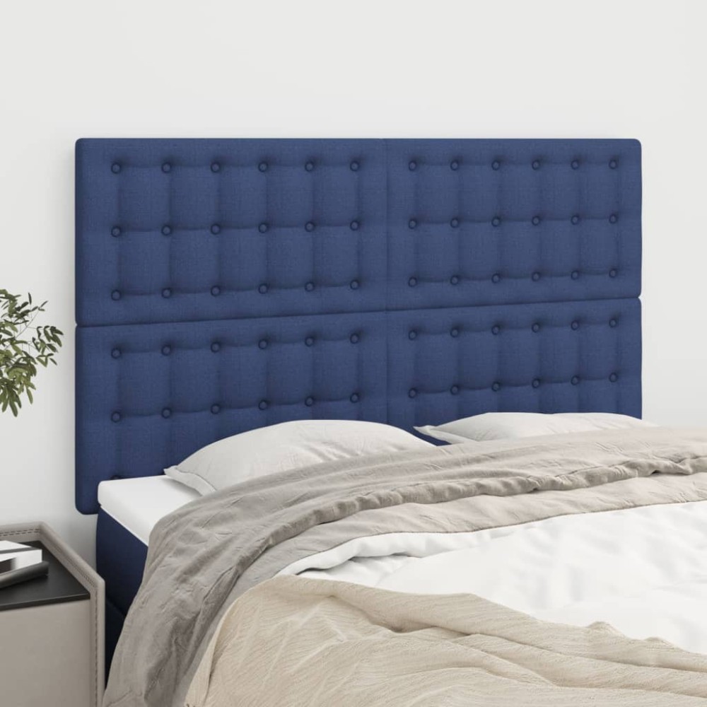 vidaXL Κεφαλάρι Μπλε 144x5x118/128 εκ. Ύφασμα