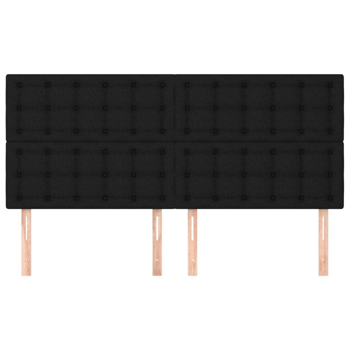 vidaXL Κεφαλάρια Κρεβατιού 4 τεμ. Μαύρα 80 x 5 x 78/88 εκ. Υφασμάτινο