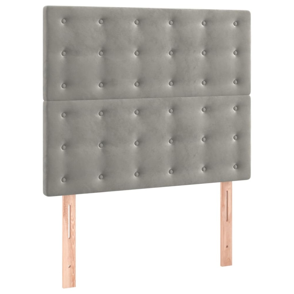 vidaXL Κεφαλάρι Ανοιχτό Γκρι Βελούδο 100x5x118/128 εκ.