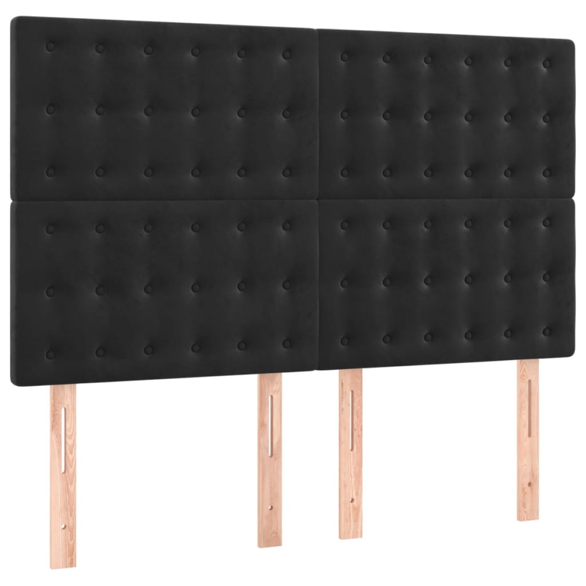 vidaXL Κεφαλάρια Κρεβατιού 4 τεμ. Μαύρα 72x5x78/88 εκ. Βελούδινα