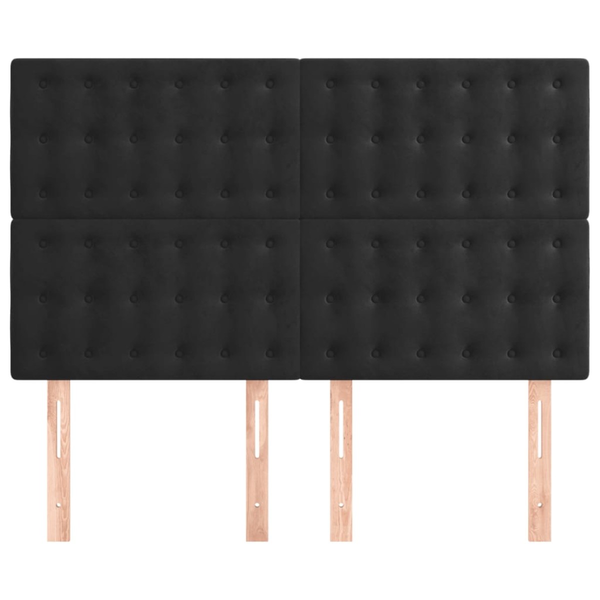 vidaXL Κεφαλάρια Κρεβατιού 4 τεμ. Μαύρα 72x5x78/88 εκ. Βελούδινα