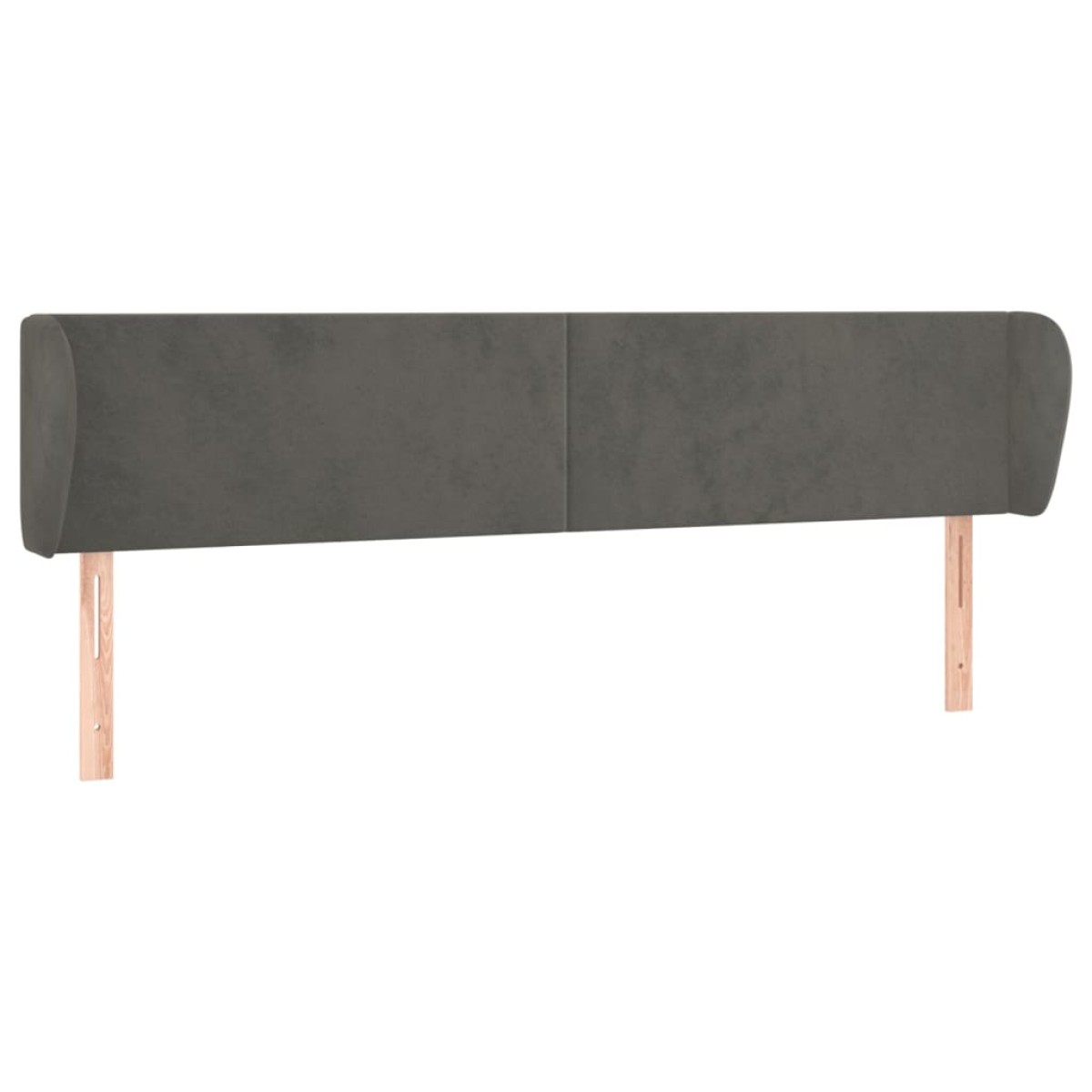 vidaXL Κεφαλάρι με Πτερύγια Σκούρο Γκρι 183x23x78/88 εκ. Βελούδινο